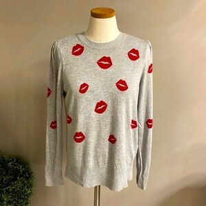 Marled LIPSTICK KISS knit sweater long sleeve SOPER SOFT crew neck ribbed size M